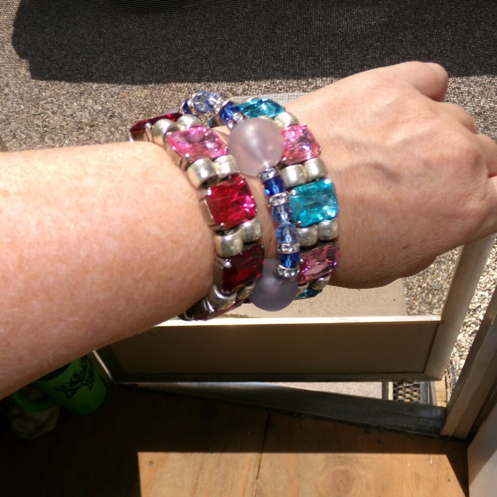 Set of 3 Vintage Elastic Bracelets